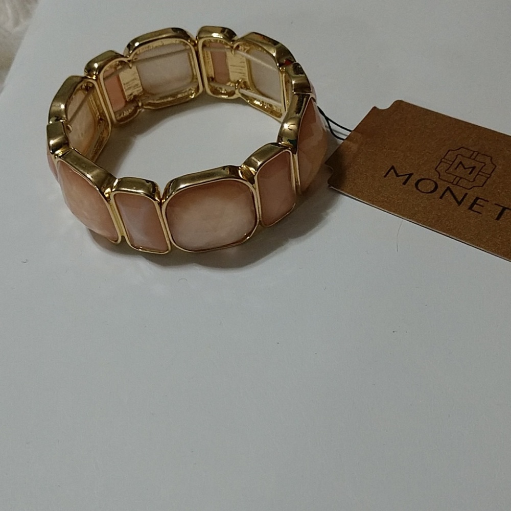 New Monet Light Peach & Gold Monet Bracelet